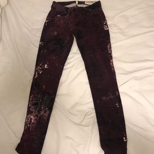 Rag & Bone Maroon Galaxy Jeans, Size 25